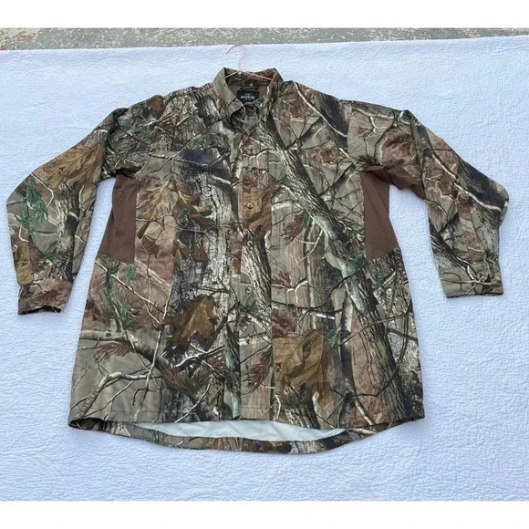 RedHead Long Sleeve Button Down Oak Vented Hunting Shirts Camo Brown Sz XL - Picture 4 of 12